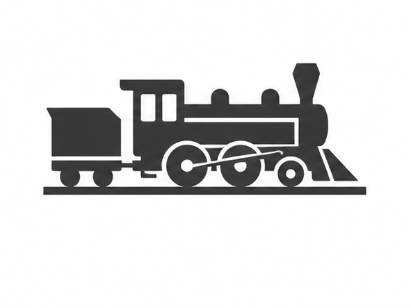 Minimalist grayscale train illustration